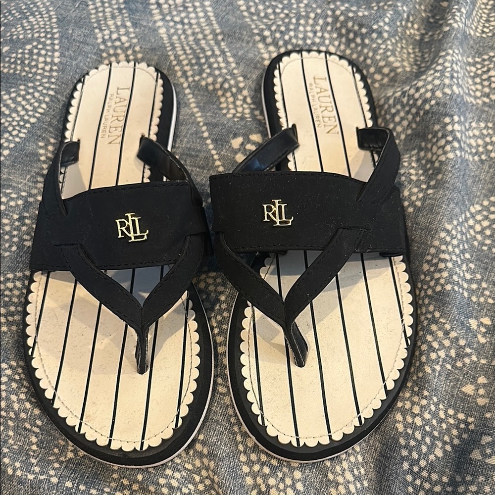 Lauren Ralph Lauren Black and White Sandals
